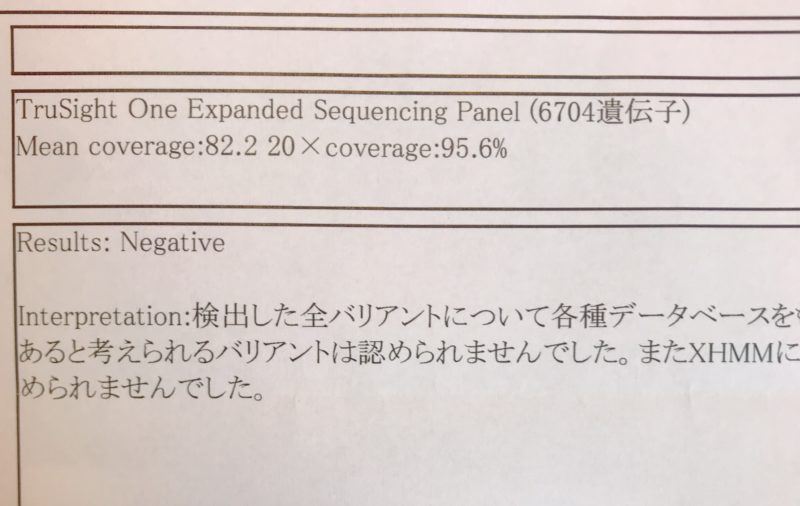 遺伝子検査 結果